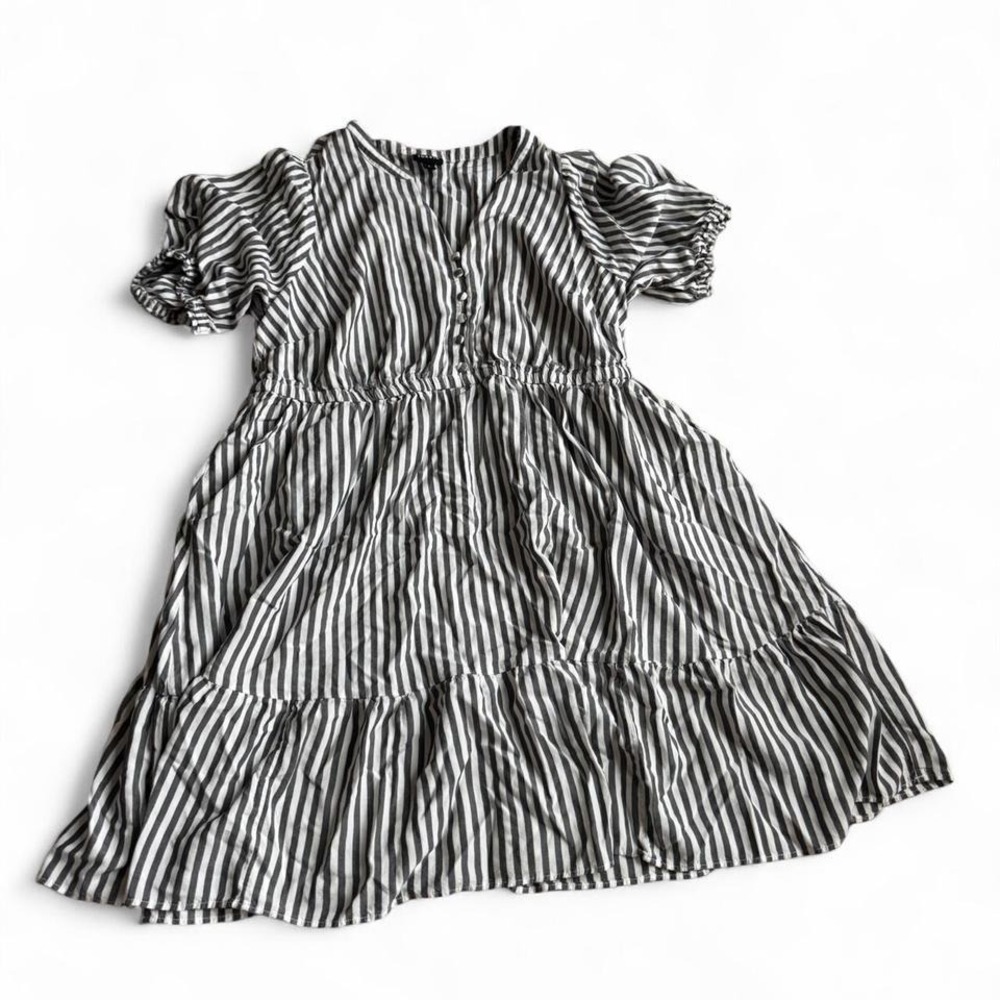 Torrid Grey / White Striped Babydoll Dress